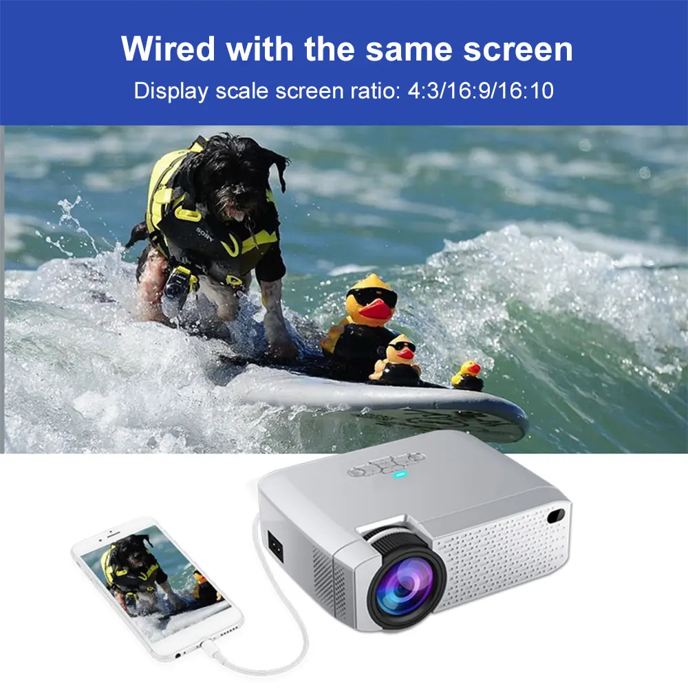 UNIC D40W светодиодный проектор 1080P Full HD 2200 люмен USB HDMI lcd домашний кинотеатр 3D медиаплеер проектор