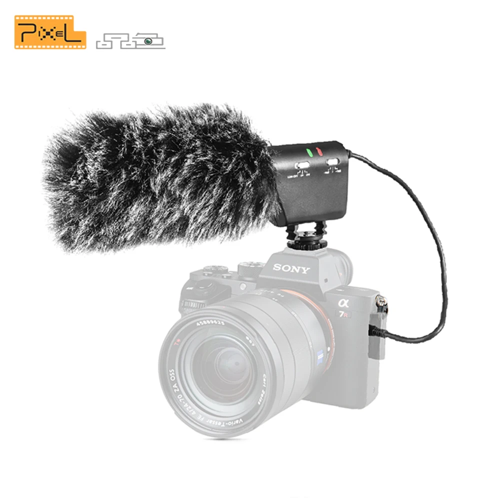 Pixel MC 650 конденсаторный видео Запись микрофон для Nikon Canon Sony DSLR камеры Vlogging