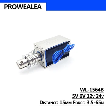 

Solenoid Electromagnet Push Pull Type WL-1564B 5V 6V 12V 24V Thrust Force 3.5-65N 15mm Open Frame Linear Electric Magnet