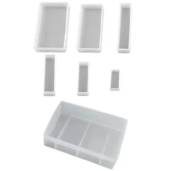 

6pcs Style Square Resin Mold Diy Transparency Flexible Silicone Molds & 1Pcs Rectangle Photo Frame Silicone Mold