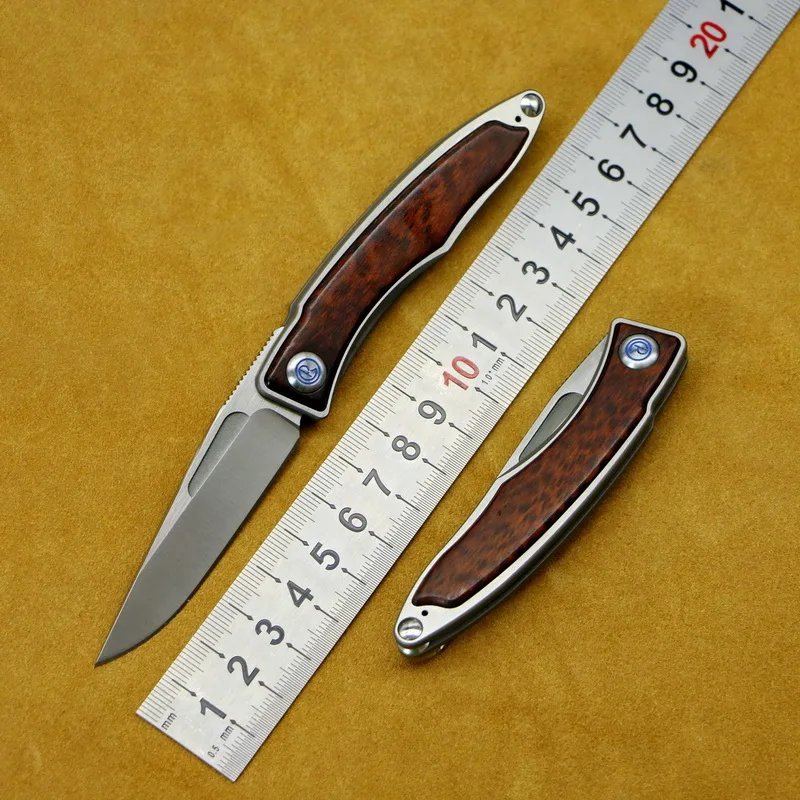

LOVOCOO M390 gentleman folding knife snake wood +TC4 titanium alloy handle mini portable knife tool kitchen fruit knife camping
