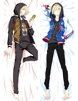 

YURI!!! on ICE Body Pillow Cover Case Sexy Cool Boys Yuri Plisetsky Pillowcase Peach Skin 2 Way Throw Pillow case