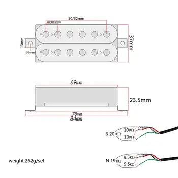 

Electric Guitar Humbucker Double Coil Pickups Neck Bridge Replacement