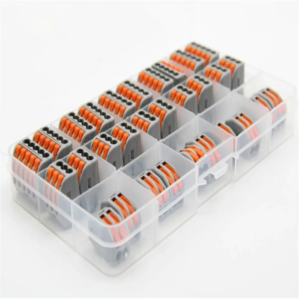 Wire Connector 20/30/60pcs/Set Spring Lever Nut Terminal Blocks Reusable Electric Cable Connector Wire Home Tools Insulating Solder wire connector terminals electrical connectors electrical connector cable connector screw terminal block