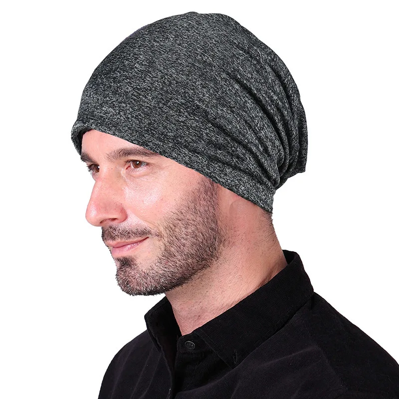 Весенне-осенние вязаные шапки Skullies для мужчин и женщин, вязаная шапка, двухслойная тонкая хлопковая шапка