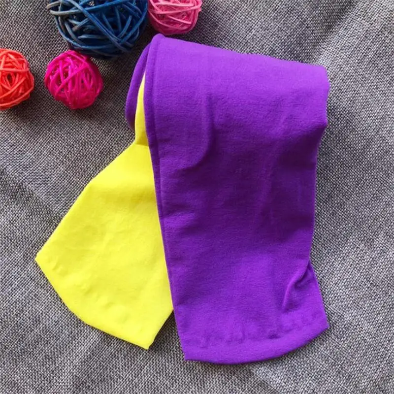 yellow purple Детские леггинсы для девочек мягкие, удобные, яркие цвета, милые, милые, Танцевальные чулки для девочек, колготки, длинные носки - Цвет: yellow purple