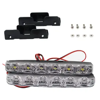 

2Pcs 6 LEDs Car Daytime Running Lights Car-styling DRL Car Daytime Lamp Auto Fog Light Super Bright Waterproof DC 12V