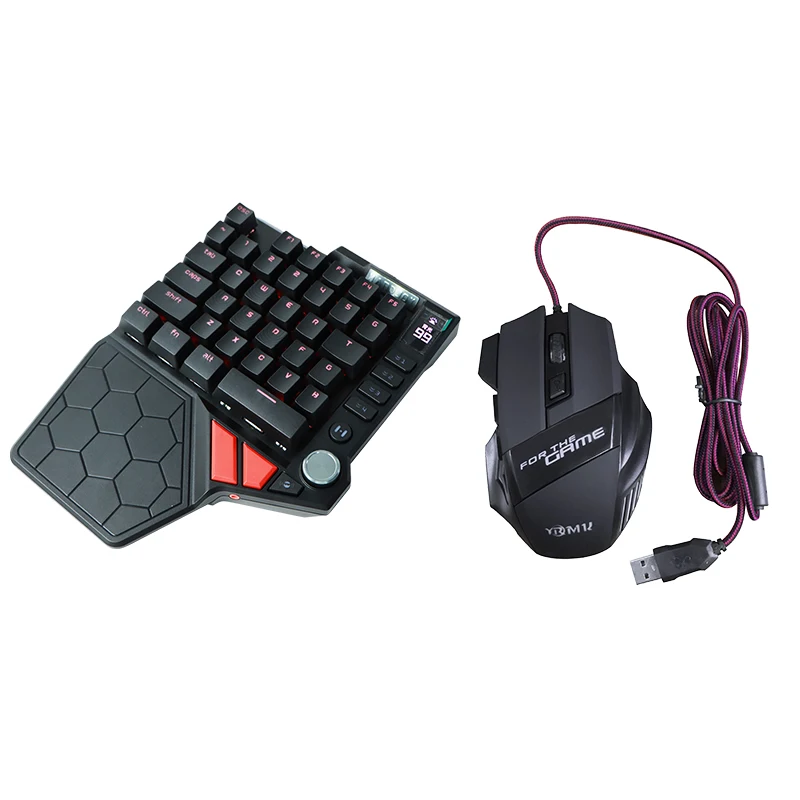 Wired 35 Keys One Handed Keyboard PUBG Converter Adapter with Mouse Combo 3 5mm Headphone Dock For Android IOS PS4
