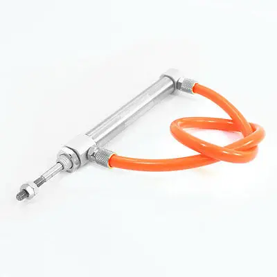 

10mmx50mm Single Rod Pneumatic Cylinder w Orangered Air Compressor PU Tube