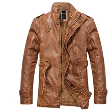 Новое поступление брендовые мотоциклетные кожаные куртки ветровки кожаная куртка-бомбер мужская модная флисовая подкладка длинное пальто 567