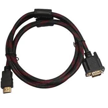 

HDMI To VGA Data Connector Adapter Converter Cable Male To Male Converter Cable for Monitor Audio Video Cables 1.5M Portable