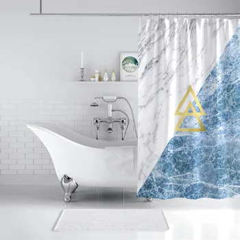 

Marble Geometric pattern Shower Curtains Bathroom Curtain Geometry Frabic Waterproof Polyester Home Textile with Hooks