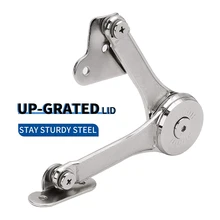 2Pcs Heavy Duty Lid Support Hinges Soft Close Folding Lid Stay Hinge Keep Lid Hinge Open for Cabinet Kitchen Wardrobe JA