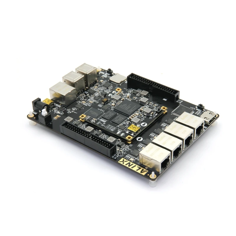 Черная Золотая макетная плата Alinx XILINX FPGA ZYNQ ARM AX7020 многосетевой порт