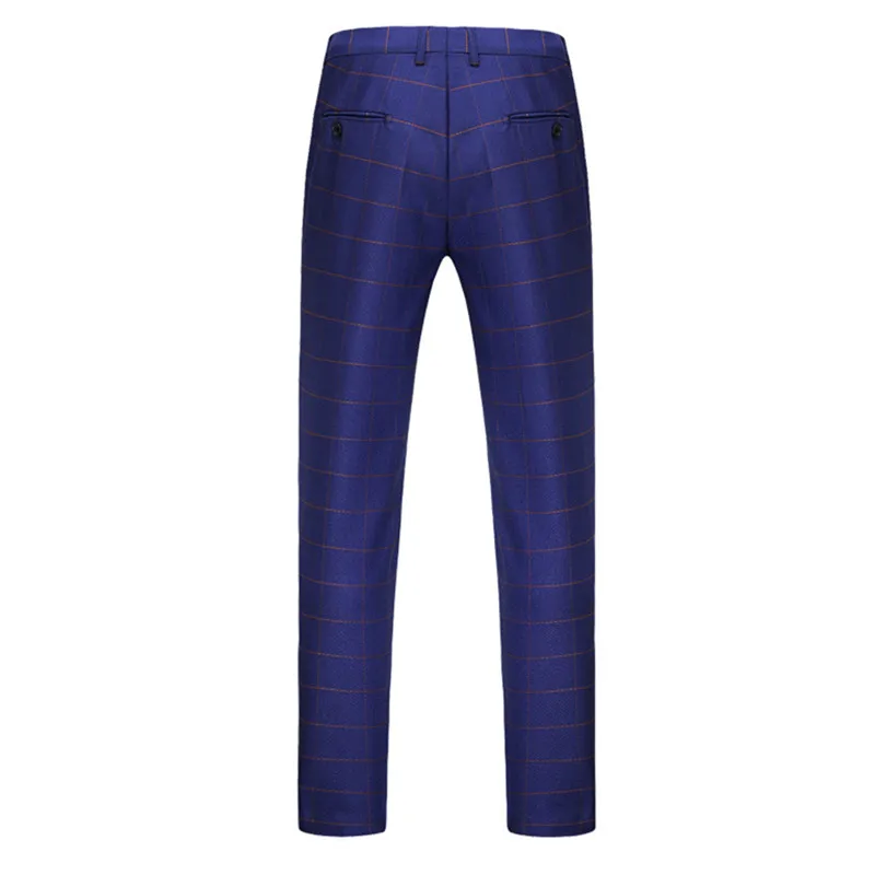 Men's suit high quality plaid single button men's suit 3 piece set(jacket+ pants+ vest) men's business casual formal suit