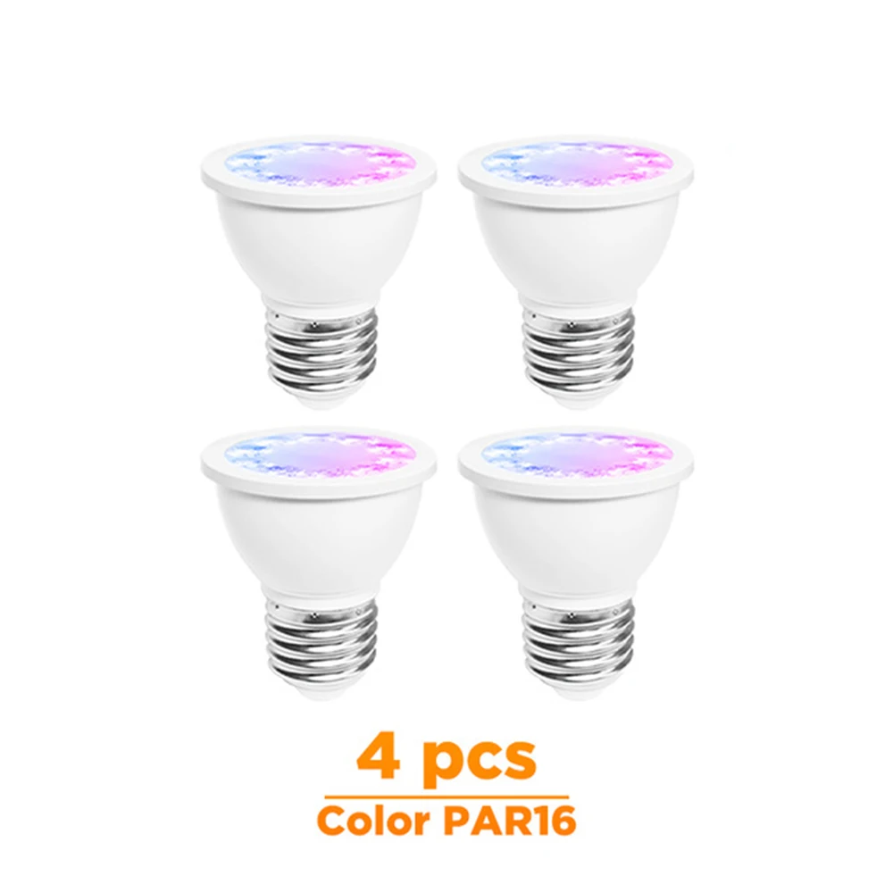 5W par16 E27/e26 лампа zigbee умный дом rgb+ cct прожектор работает с amazon ECHO plus smartThings hub белый 2700-6500K - Испускаемый цвет: 4 Pcs Color Par16