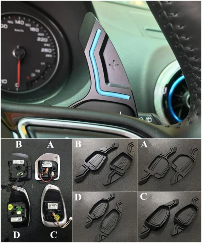 Steering Wheel Paddle Extension Shifter For AUDI A3 A4 A5 A6 A7 A8 S3 S4 S5 S6 S7 S8 Q2 Q3 Q5 Q7 SQ5 RS3 RS6 RS7 R8 TTS TT RS