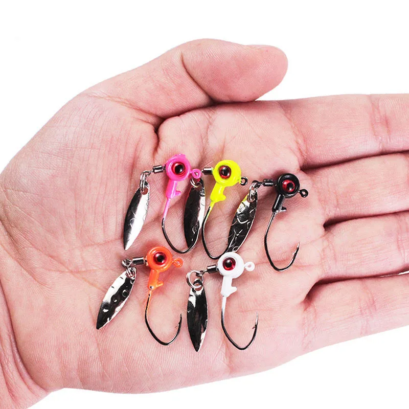 5pcs/lot Jig Head Hooks with Spin Blade 0.875g 1.75g 3.5g High