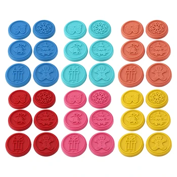 

BEST6Pcs/Set Food Grade Plastic Christmas Mold Cookie Cutter Kitchen Baking Tools Plunger Stamp Mold Fondant