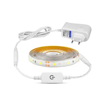 

Fita led strip light with touch sensor switch 12V backlight tira led Lamp with 110V 220V Power supply Kitchen bedroom decoration
