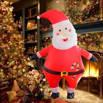 

Christmas Cute Tilt Head Santa Claus Inflatable Costume Cosplay Doll Costume Christmas Decoration Ornaments Inflatable Santa