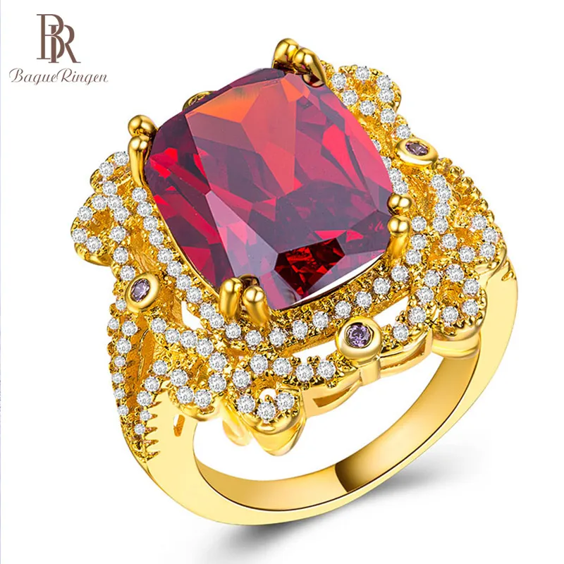 Bague Ringen серебро 925 ювелирные изделия в форме короны рубиновые кольца роскошные дизайнерские украшения для женщин геометрические драгоценные камни вечерние на годовщину