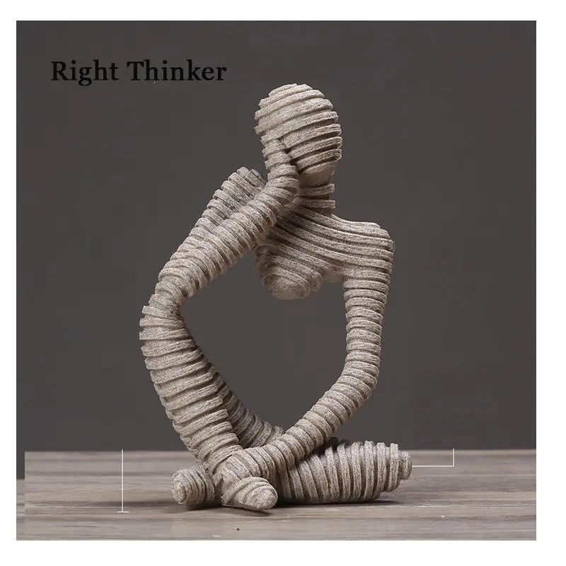 Абстрактные Фигурки мыслителей, украшения для создания абстрактного персонажа, инновационные миниатюрные фигурки для офиса, домашнего декора, подарок - Цвет: Right Thinker