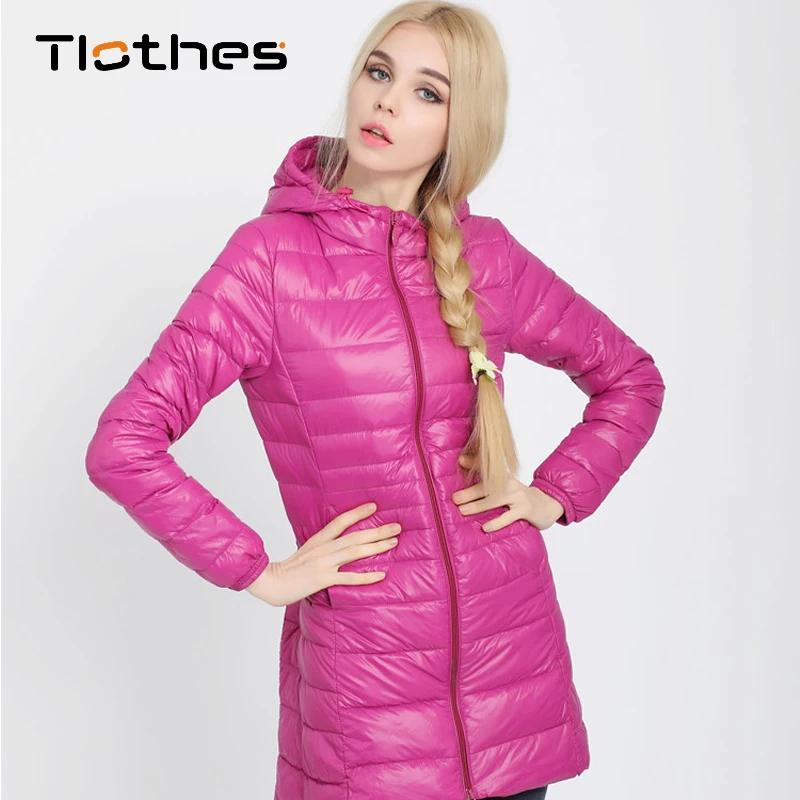 

Solid Color Lightweight Down Jacket Women Winter Warm Slim Parka Long Coat Woman Oversized Hooded Jacket Plus Size 5XL 6XL 7XL