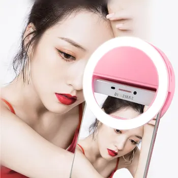 

YANKE Clip Selfie Fill Light Led USB charge Lamp Ring For Photo Camera Cell Phone Smartphone Flash Lens Beauty Enhancing