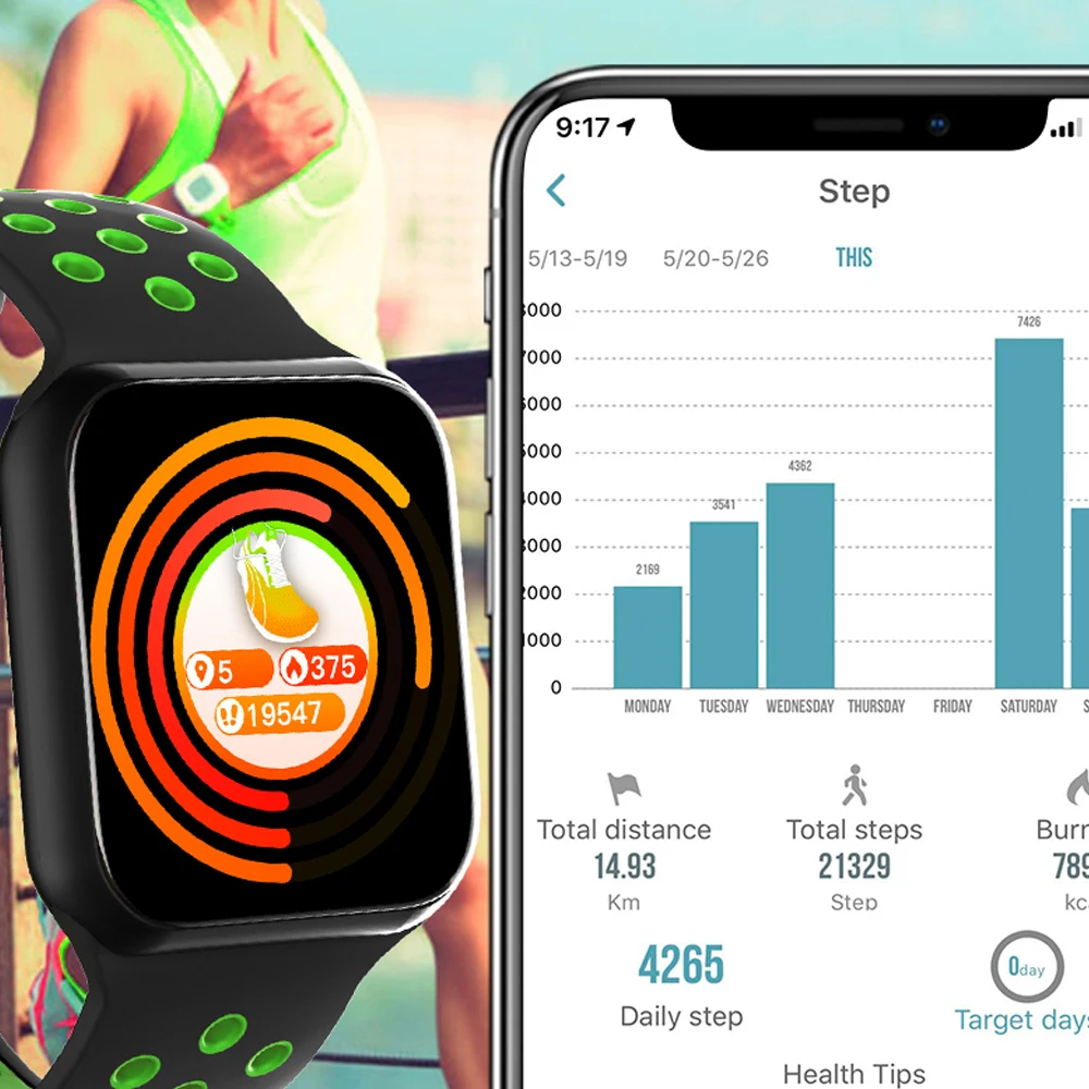 Sports Watches Men Women Smartwatch Waterproof Smart Watch Full Screen Blood Pressure Blood Oxygen Fitness Tracker VS B57 IWO 8