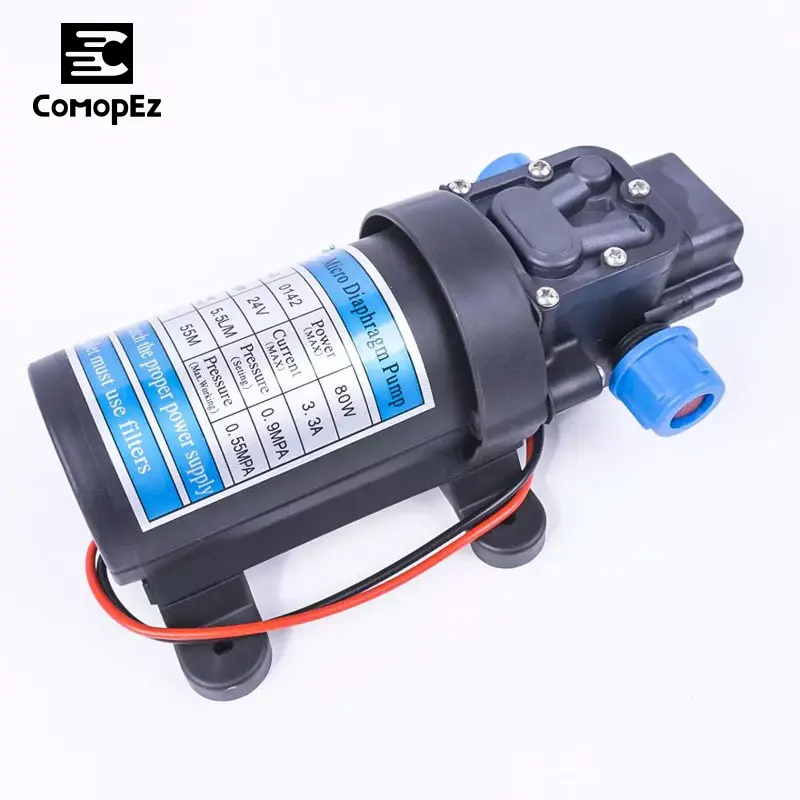 12V 24V 80W Miniature High Pressure Diaphragm Pump With Automatic Switch Reflow Multi-function DC 6L/Min 1.0MPA 100°C Water |