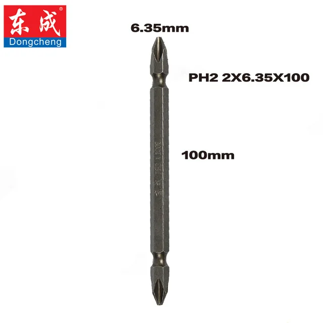 Dongcheng PH2 электрическая отвертка Torx Набор бит головка бит шестнадцатеричный хвостовик магнитный сплав сталь для крестовой головки Tornavida Seti - Цвет: PH2 2X6.35X100