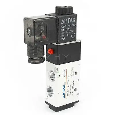 

AC 220V Pneumatic Solenoid Air Valve 5 Port 2 Position 4V210-08