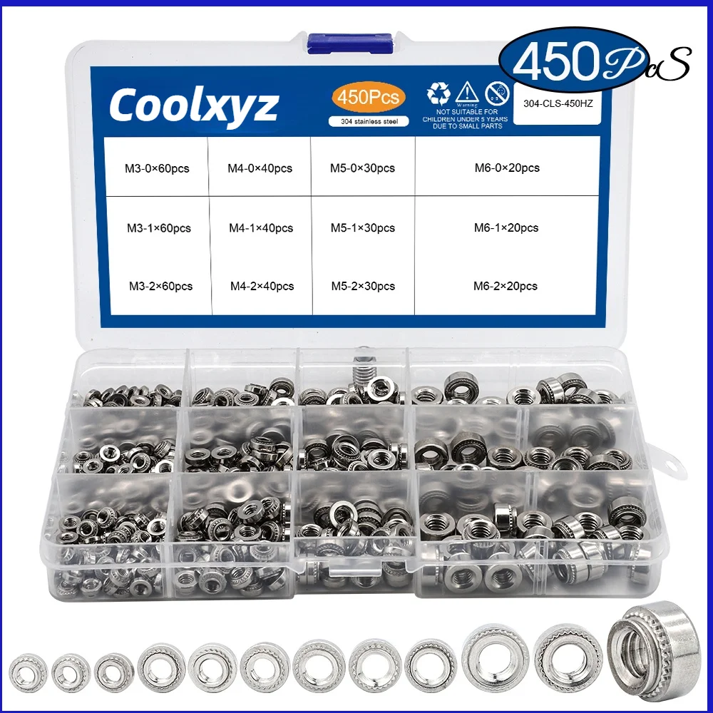 450pcs Self Clinching Nut Cls 304 Stainless Steel Steel M3 M4 M5 M6