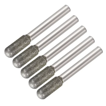 

uxcell Diamond Burrs for Rotary Tool 1/4-Inch Shank 10mm Tapered 120 Grit 5 Pcs Cylindrical Nose8mm