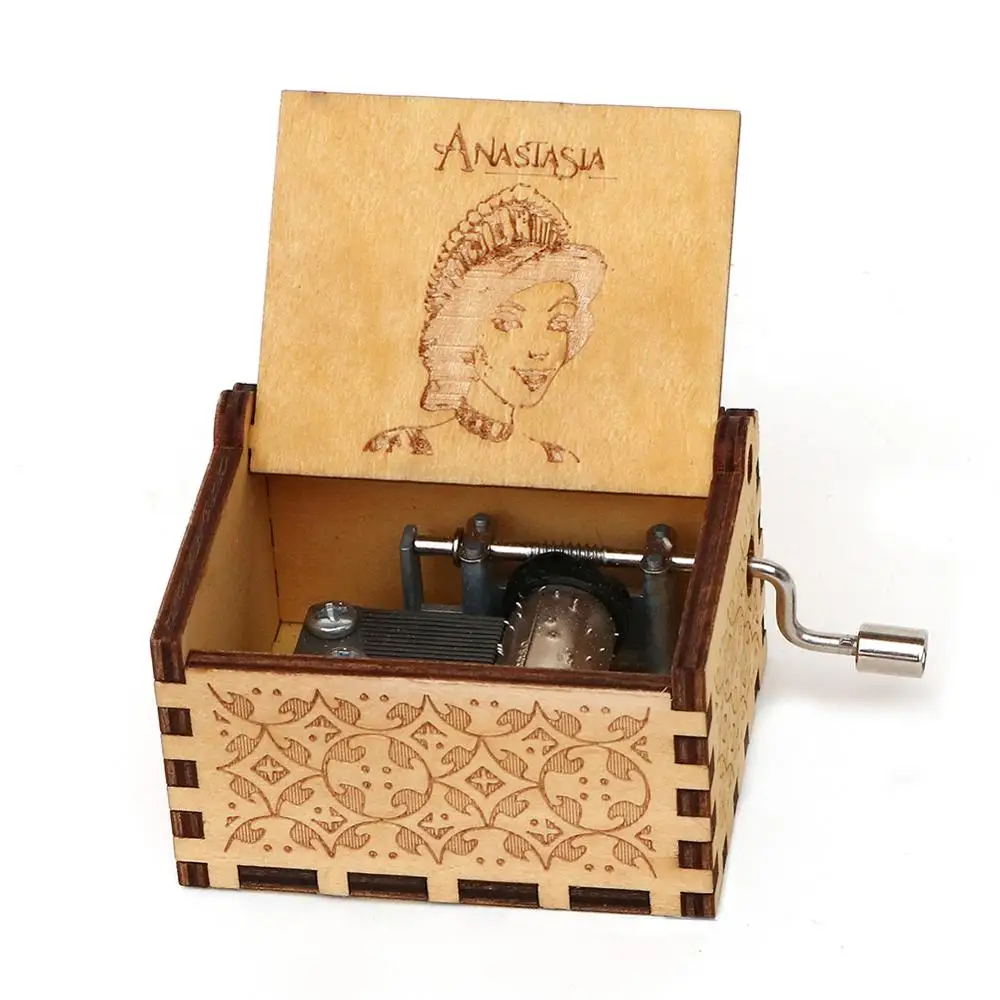 Y-Wooden Carved Musical Box Alice Annas Queen Theme Musical Box For Female friends  Decorate Music Boxes Christmas Birthday Gift 3