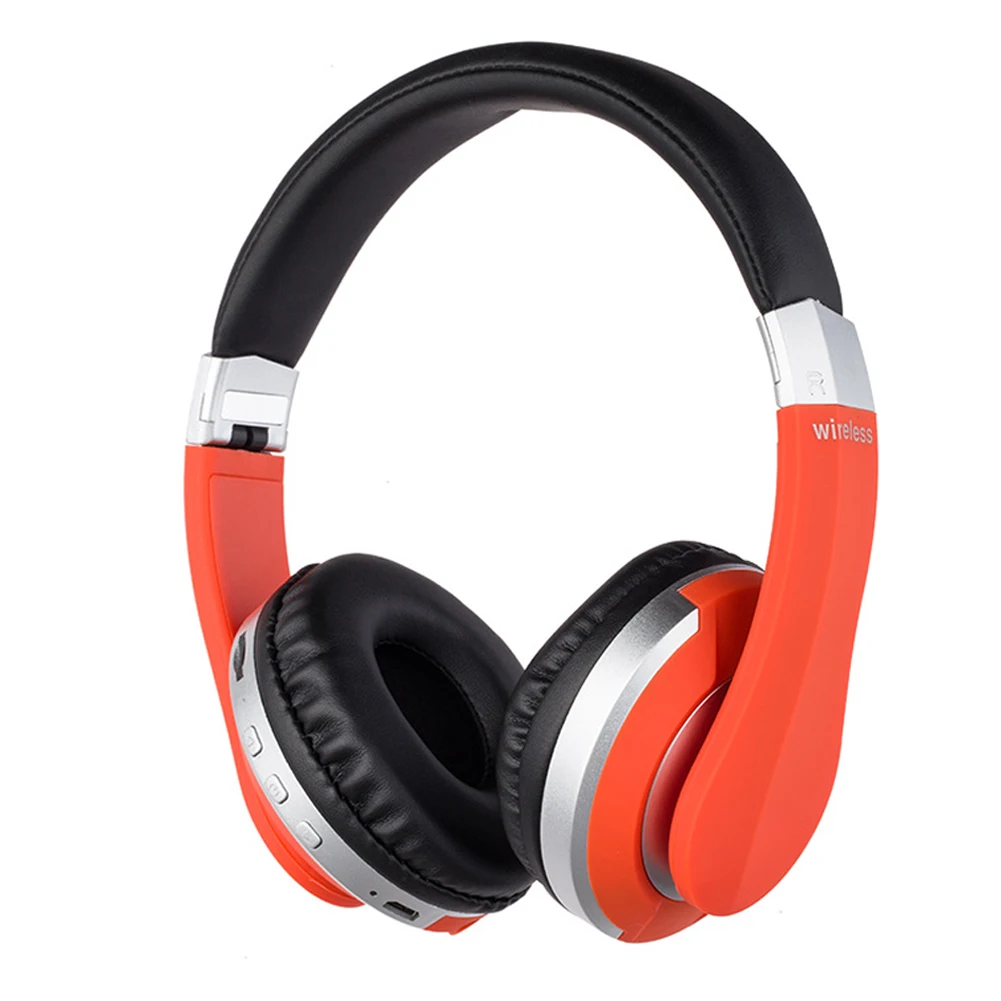 USB Handsfree шумоподавление Bluetooth наушники складные с микрофоном Музыка Портативный беспроводной сабвуфер HiFi стерео игровой - Цвет: Красный