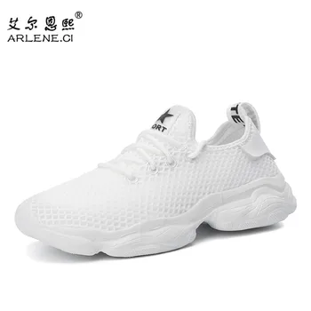 

2019 Men Running Shoes Breathable Trainers Sneakers Women Athletic Outdoor Walking Sports Shoes Leisure Footwear Plus Size 36-47