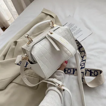 

Simple Hand Small Bag Female 2020 New Style Fashion Shoulder WOMEN'S Bag Europe and America Style shi tou wen Boston Bag