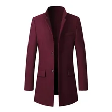 Мужской повседневный Тренч, зимняя деловая Длинная тонкая куртка с длинными рукавами, однотонная верхняя одежда, длинное мужское пальто, casaco masculino