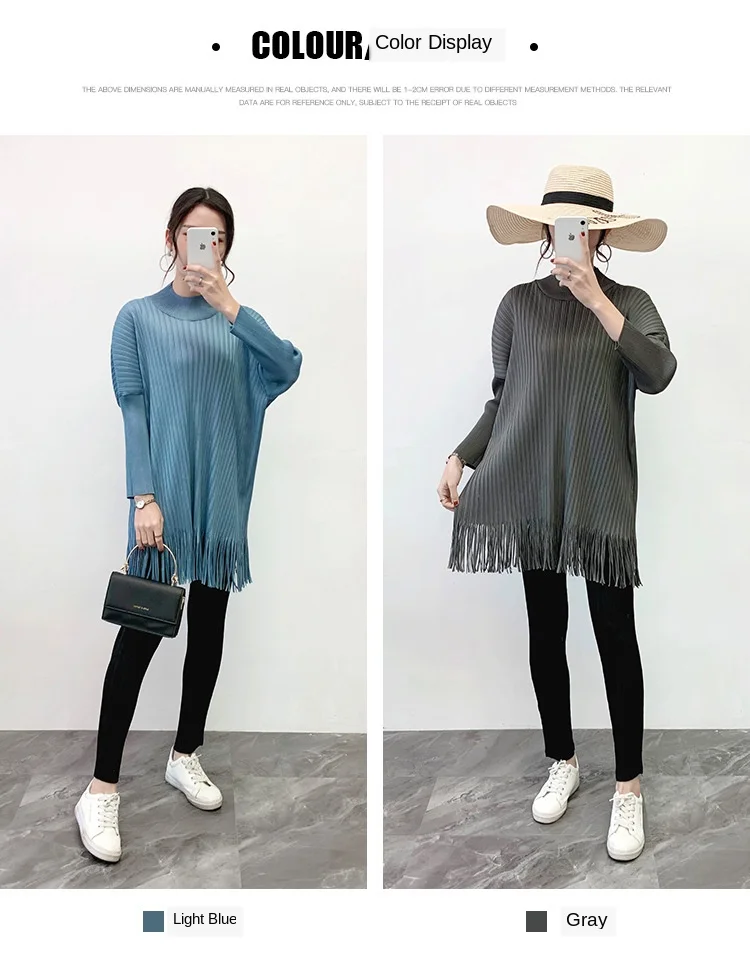 Miyake плиссированный топ с кисточками, весна, новинка, свободная плиссированная нижняя часть, футболка для женщин