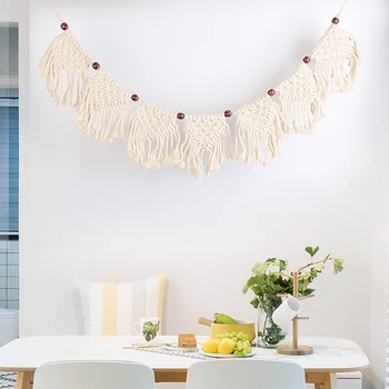 

HOT-Macrame Fringed Woven Tapestry Wall Hanging Home Wall Decoration Living Room Bedroom Headboard Wall Hanging