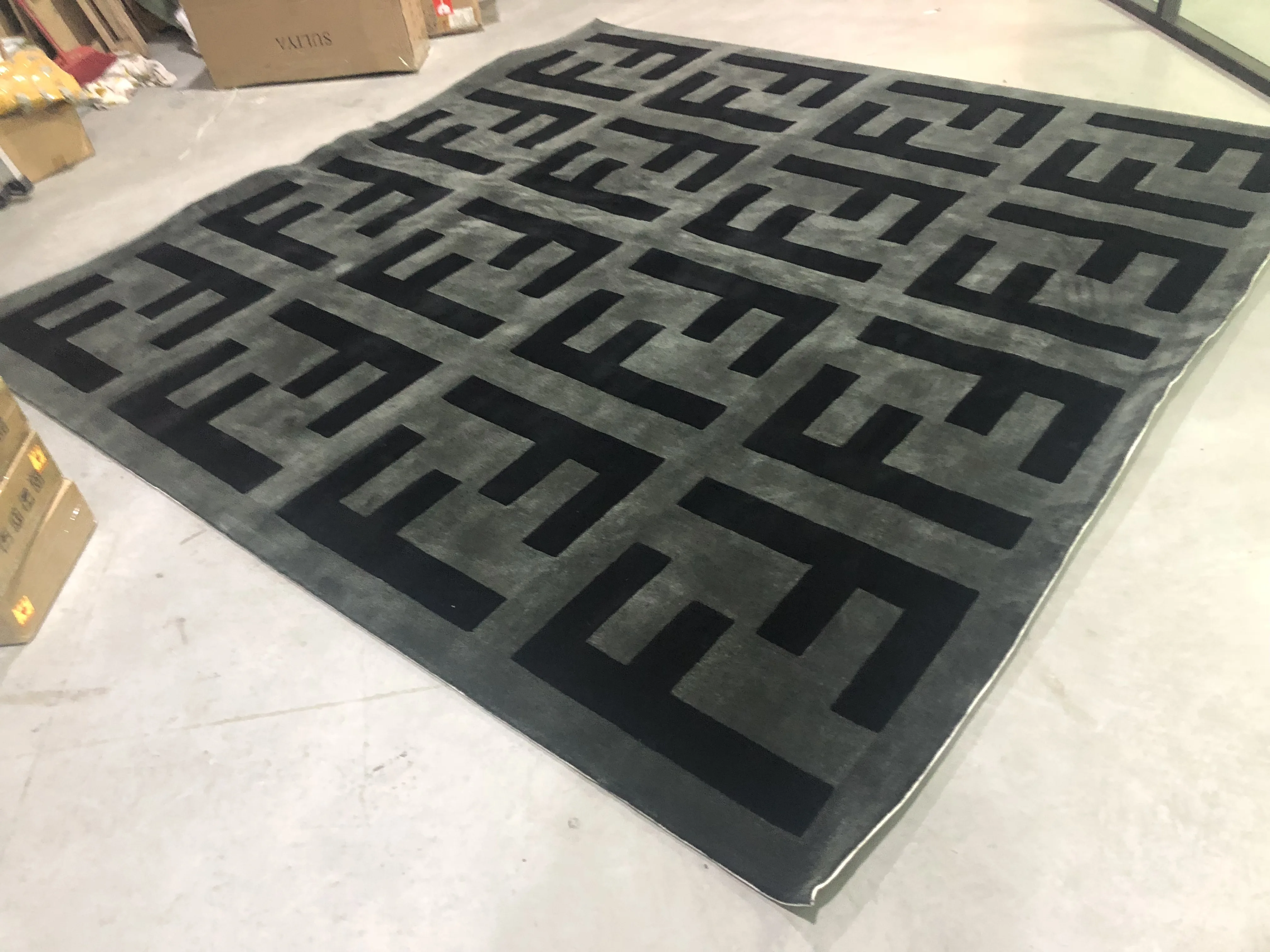 2X2 м модный логотип высокое качество Arcylic FF ковер, 3D Высокий и короткий эффект волос, MD-ACR015