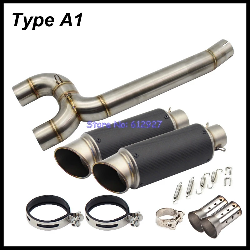 US $25.00 For Yamaha FZ6N FZ6S FZ6 Motorcycle Exhaust System Slip On Connect Mid Pipe with 2PCS Exhaust Muffler Pipe Tailpipe Escape Moto