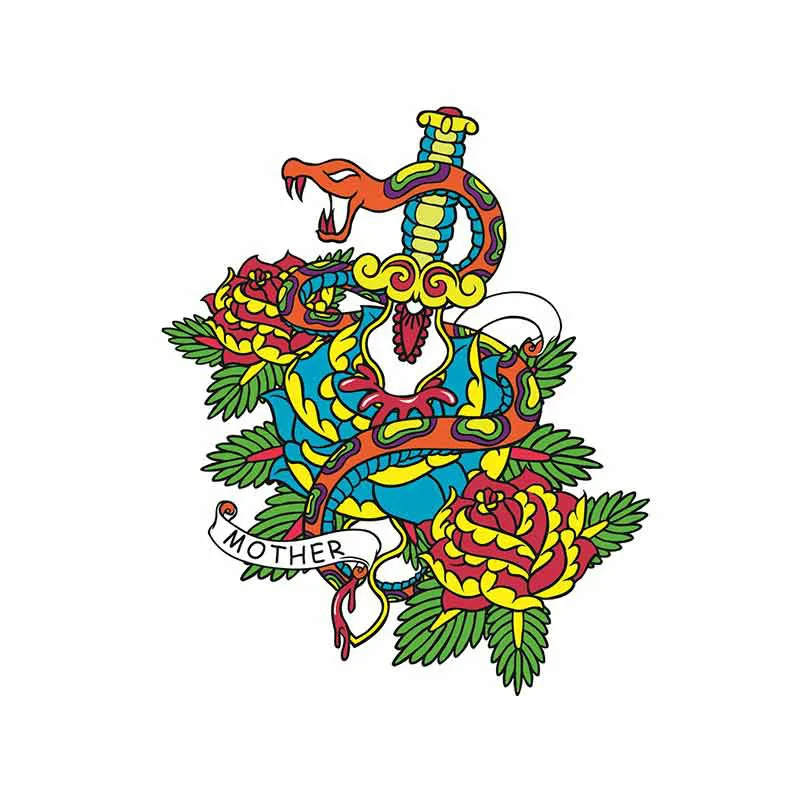 

Dagger Flower Snake Car Accessories Custom Car Sticker Occlusion Scratch Vinyl 3D DIY Decal Decoration Car Assessoires KK13*11cm