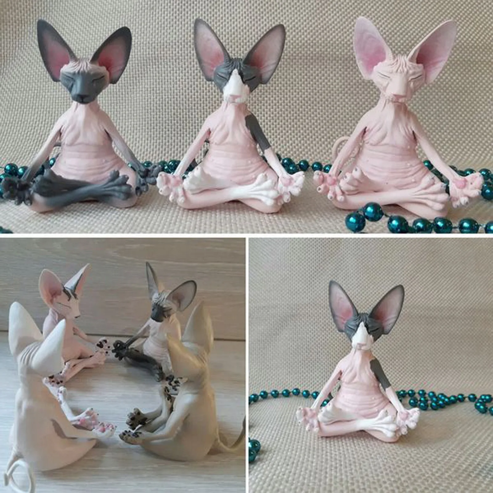 

Animal Model Figure Toys Sphynx Cat Meditate Collectible Figurines Miniature Handmade Decor Animal Model Figure Toys Home Decor