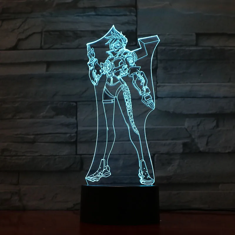 3D лампа Overwatch Tracer лучший подарок для любителей игр сенсорный датчик многоцветный с дистанционным светодиодным ночным светом лампа для рождественского декора