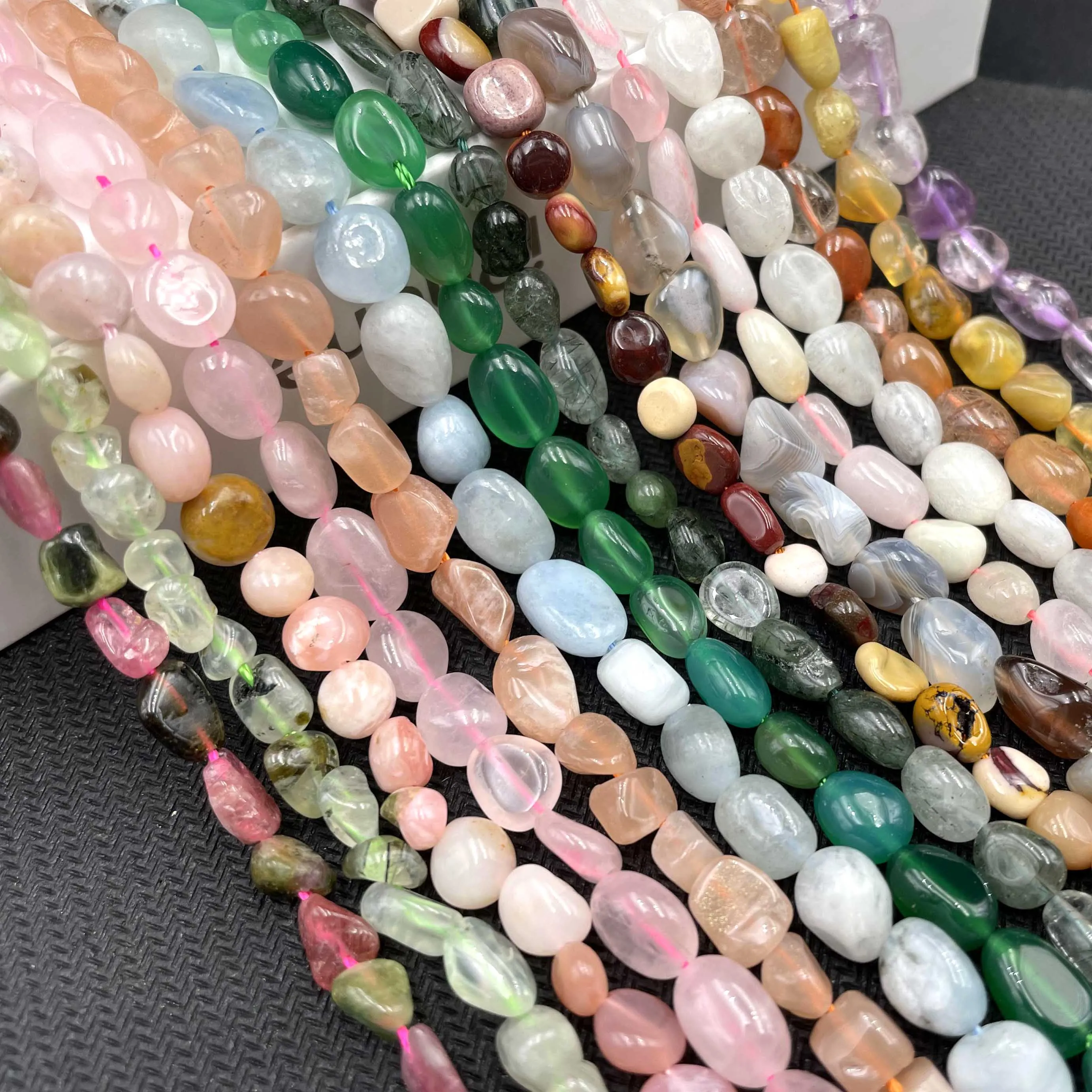자연 불규칙한 아쿠아 마린 타이거 아이 마노 황수정 Amazonite 석영 스톤 비즈 쥬얼리 만들기 DIY 팔찌 목걸이
