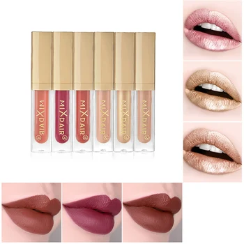 

2019 6pcs/set Waterproof Glitter Lipstick Kit Cosmetics Shimmer Matte Liquid Lipstick Lipgloss Sexy Lips Set