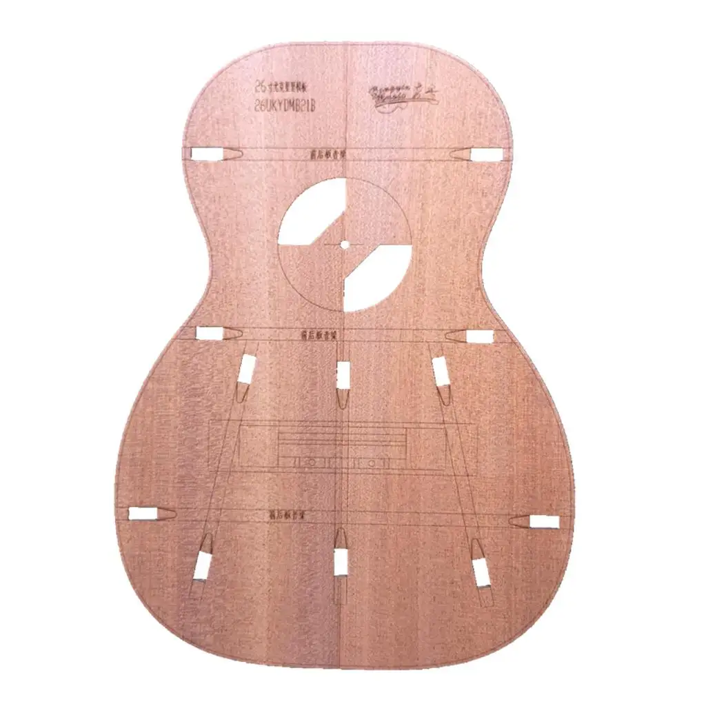 Solid 26-Inch Ukulele Body Layout Template for Building Guitars DIY Luthier